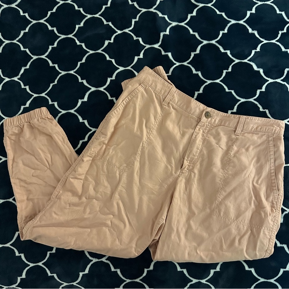 Gap Linen Girlfriend Joggers Blush Pink Size 16
